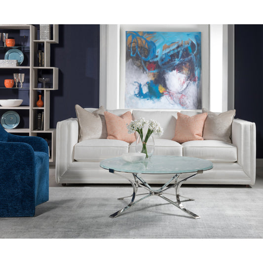 Snowscape Round Cocktail Table by Artistica Home in polished stainless steel. Made from unique in a modern style.