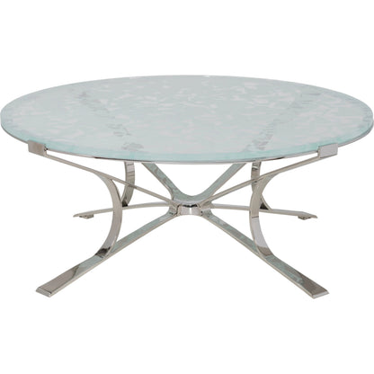 Snowscape Round Cocktail Table by Artistica Home in polished stainless steel. Made from unique in a modern style.