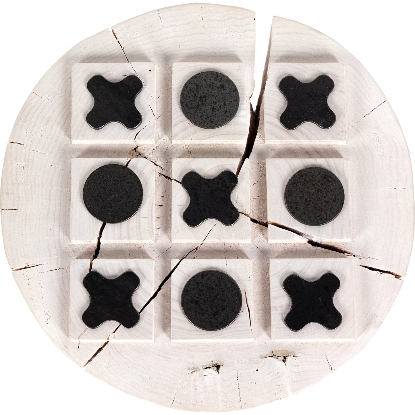 002 SI-1800167 | Additional Silo | Tic Tac Toe by Four Hands in ivory, bronzed iron and ivory. Made from solid mixed reclaimed wood, stainless steel in a eclectic & global style.