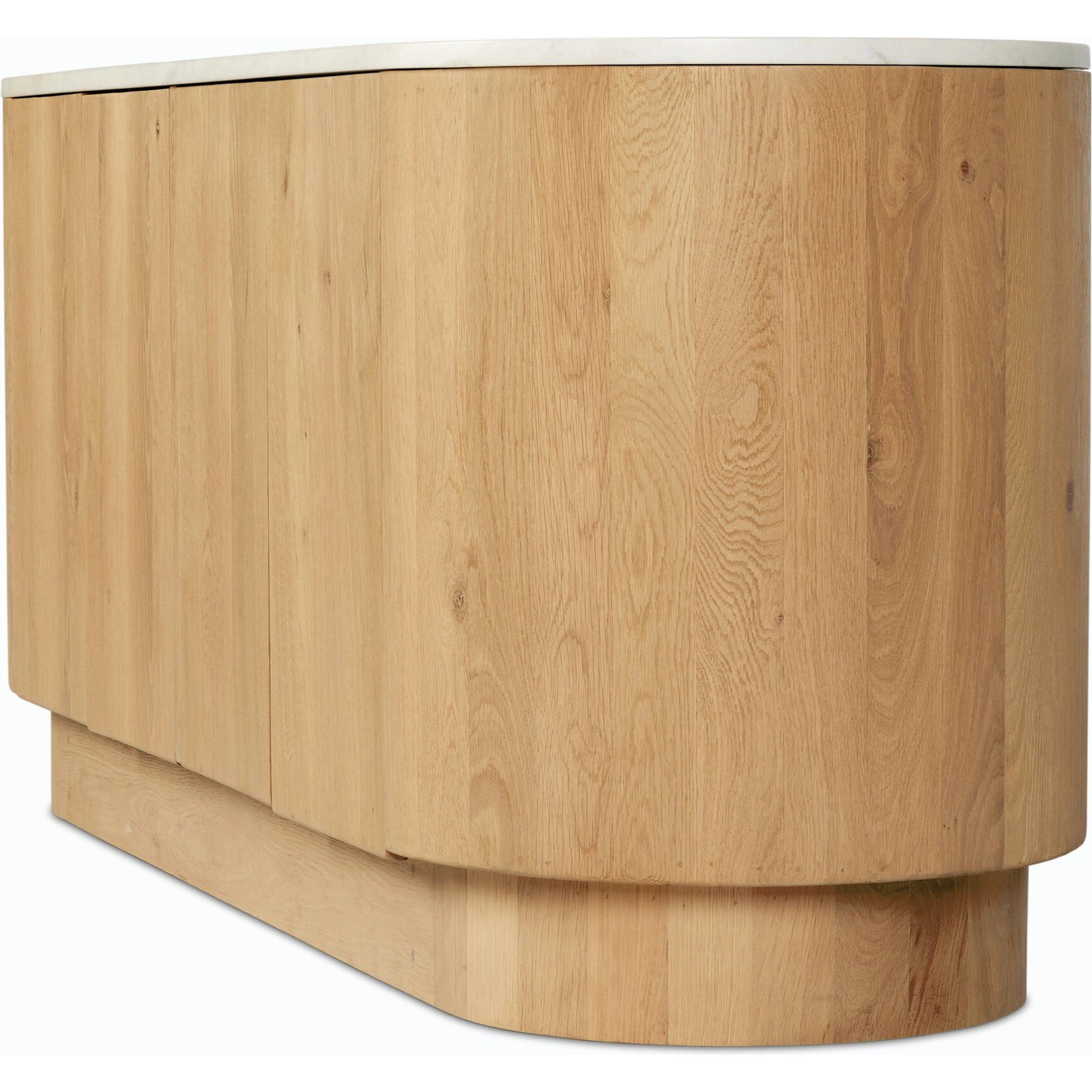 Mariah Sideboard by Four Hands in light blonde oak, white marble. Made from solid oak, solid marble, solid mango in a modern style.