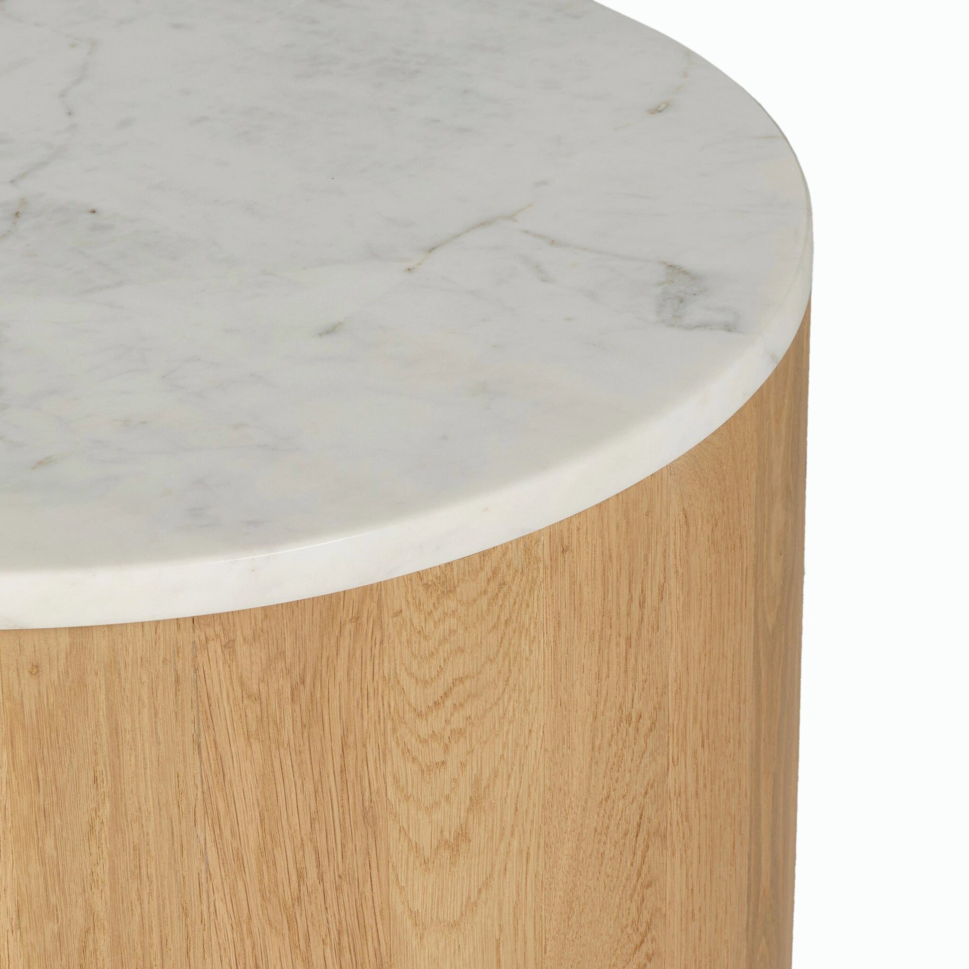Mariah Sideboard by Four Hands in light blonde oak, white marble. Made from solid oak, solid marble, solid mango in a modern style.