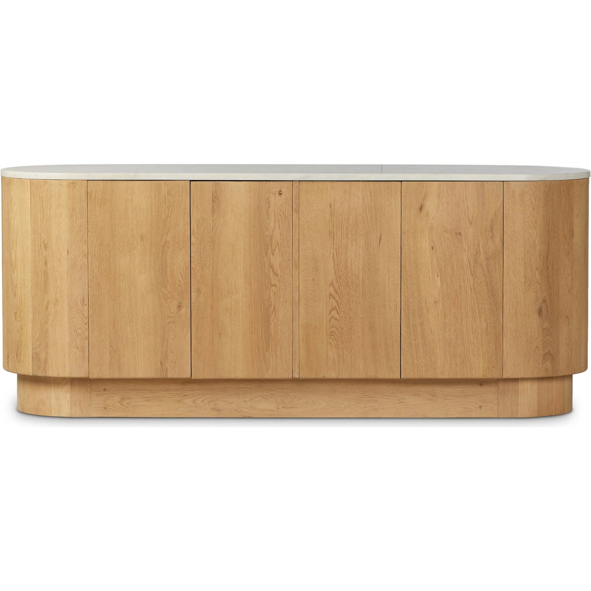 Mariah Sideboard by Four Hands in light blonde oak, white marble. Made from solid oak, solid marble, solid mango in a modern style.