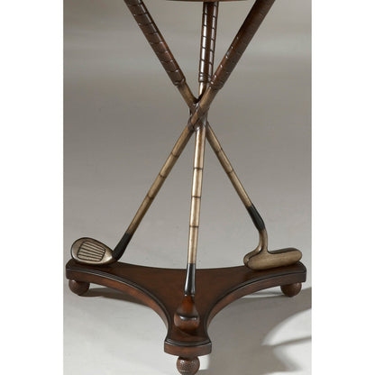 Golfer Accent Table by Butler Specialty Company in multi-color and heritage. Made from wood products, resin, brass in a traditional style.