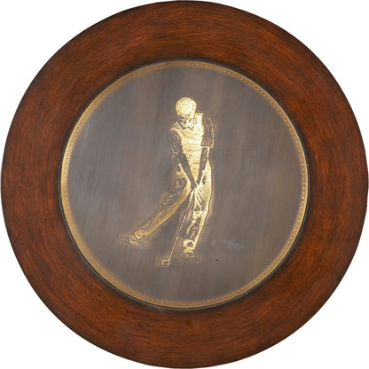 Golfer Accent Table by Butler Specialty Company in multi-color and heritage. Made from wood products, resin, brass in a traditional style.
