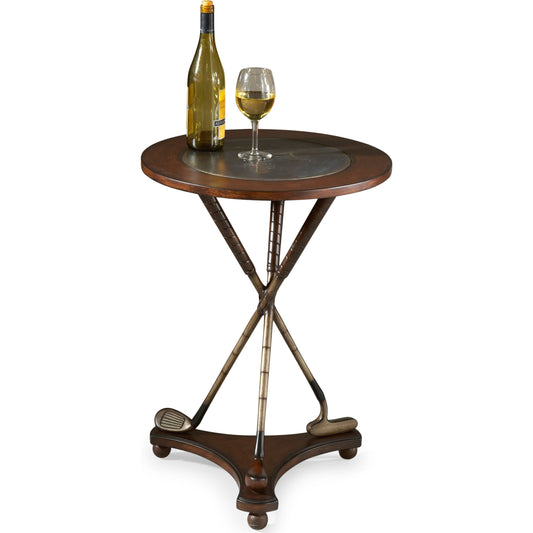 Golfer Accent Table by Butler Specialty Company in multi-color and heritage. Made from wood products, resin, brass in a traditional style.