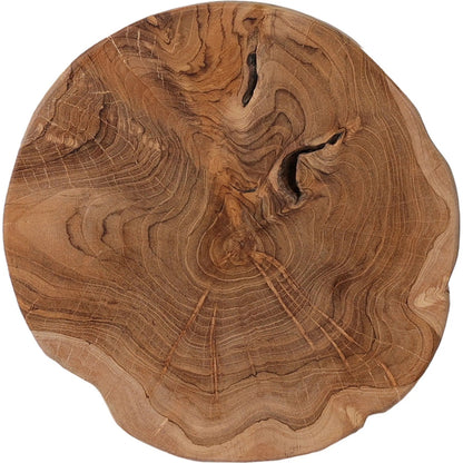 Kyra Outdoor End Table by Four Hands in rustic teak. Made from solid teak in a modern style.