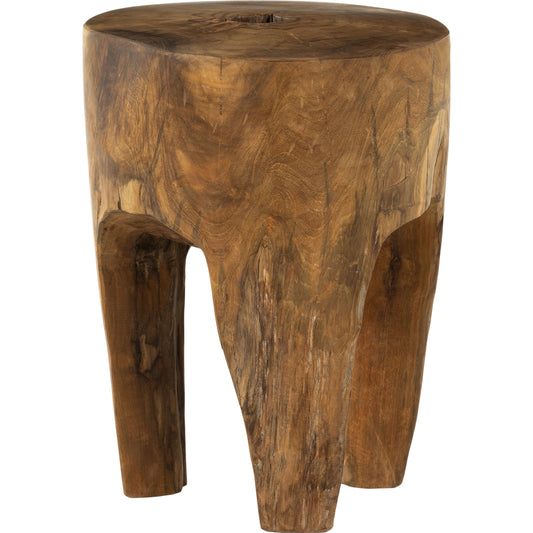 Kyra Outdoor End Table by Four Hands in rustic teak. Made from solid teak in a modern style.