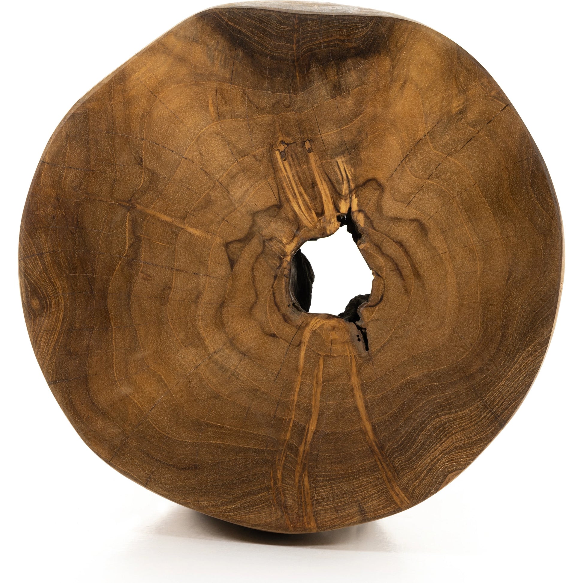 Kyra Outdoor End Table by Four Hands in rustic teak. Made from solid teak in a modern style.