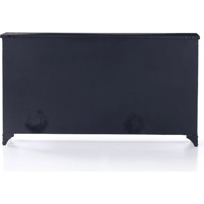 Camila 3 Door Cabinet by Four Hands in black. Made from iron, tempered glass in a modern style.
