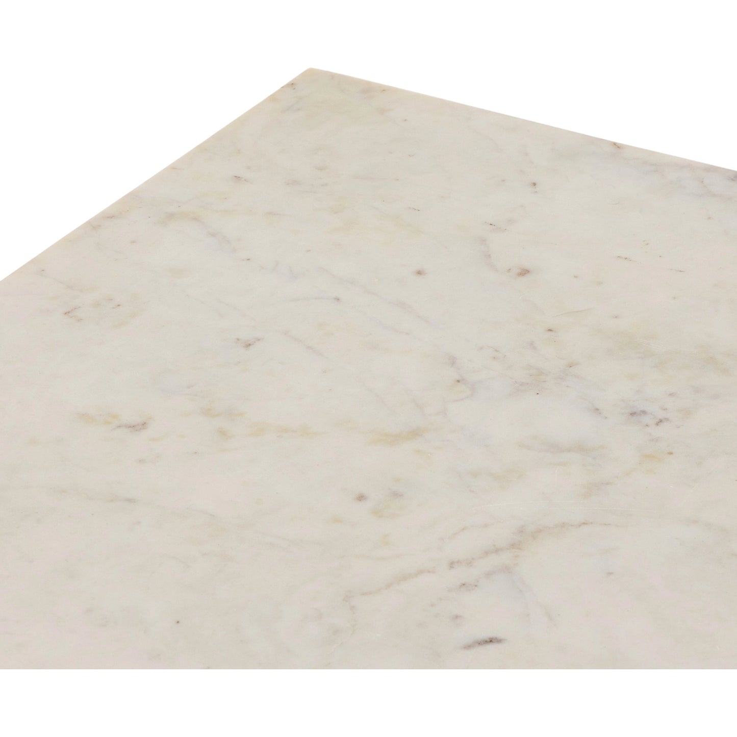 010 SI-1977401 | Closeup | Indira Small Kitchen Island by Four Hands in smoked acacia, white marble. Made from solid acacia, solid marble, engineered hardwood in a modern style.