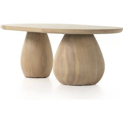 Merla Wood Coffee Table by Four Hands. Made from ash veneer, solid ash, engineered hardwood in a modern style.
