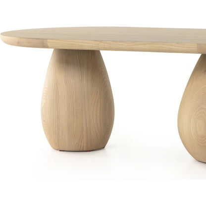 Merla Wood Coffee Table by Four Hands. Made from ash veneer, solid ash, engineered hardwood in a modern style.