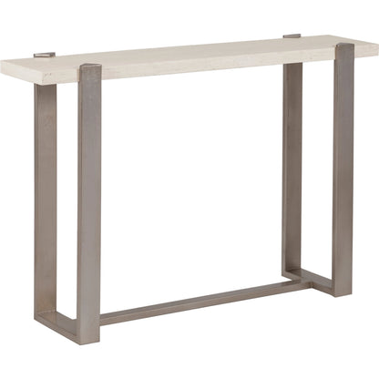Denizen Console Table by Artistica Home in champagne silver leaf. Made from unique in a modern style.