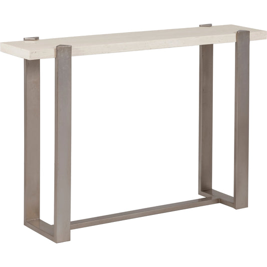 Denizen Console Table by Artistica Home in champagne silver leaf. Made from unique in a modern style.