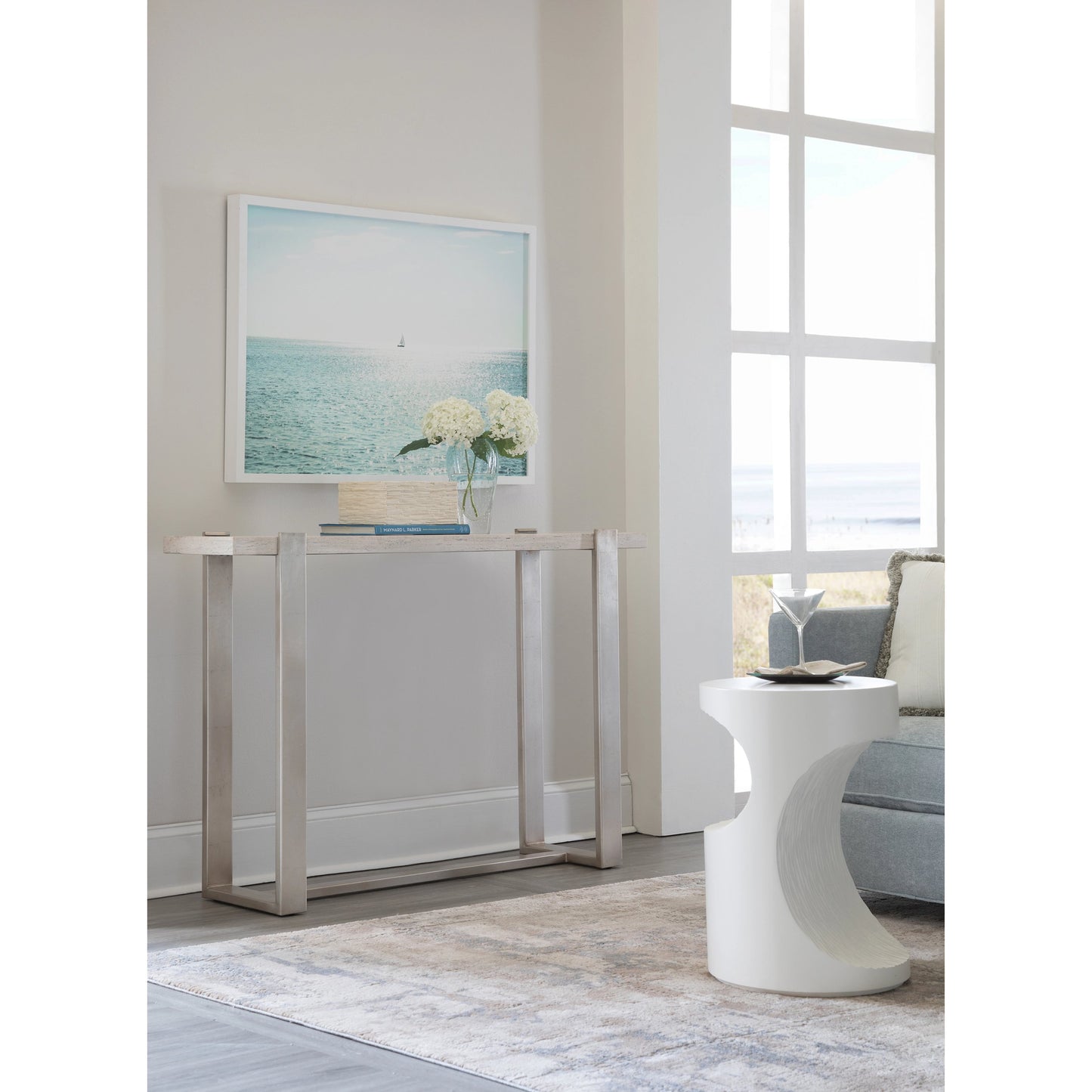 004 SI-1962913 | Lifestyle | Denizen Console Table by Artistica Home in champagne silver leaf. Made from unique in a modern style.