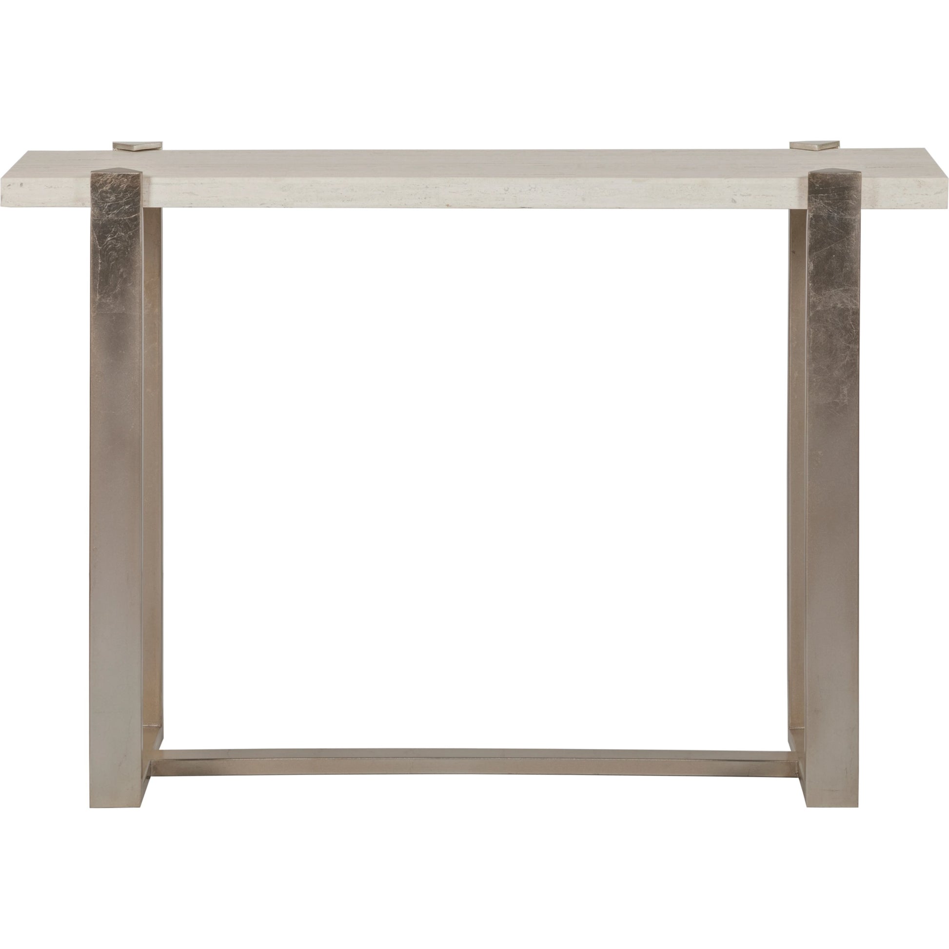 Denizen Console Table by Artistica Home in champagne silver leaf. Made from unique in a modern style.