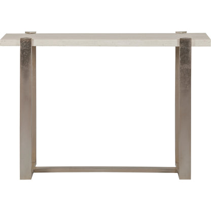 Denizen Console Table by Artistica Home in champagne silver leaf. Made from unique in a modern style.