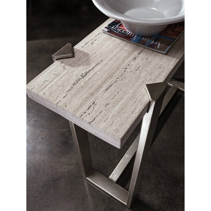 Denizen Console Table by Artistica Home in champagne silver leaf. Made from unique in a modern style.