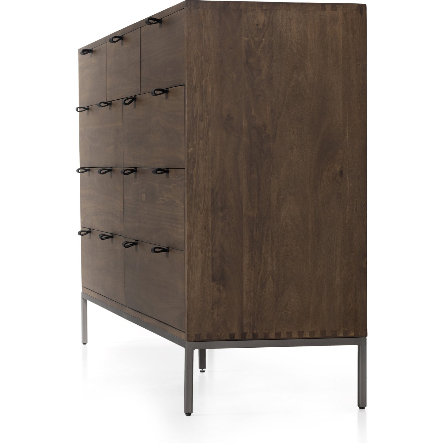 006 SI-1901198 | Additional Silo | Trey 9 Drawer Dresser by Four Hands. Made from solid poplar, top grain leather in a transitional style.