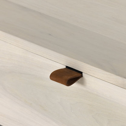 Trey 9 Drawer Dresser by Four Hands. Made from solid poplar, top grain leather in a transitional style.