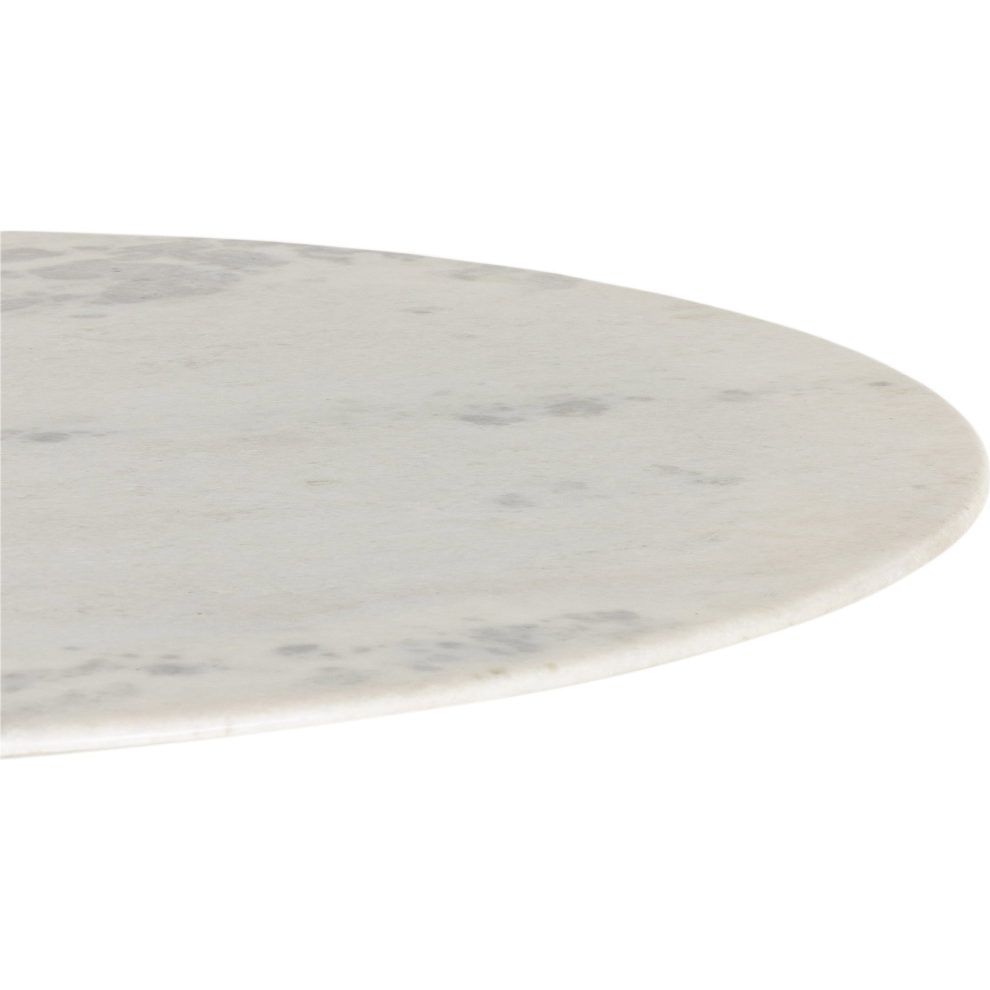 Lucy Round Dining Table by Four Hands in carbon wash, white marble and carbon wash. Made from solid marble, iron, engineered hardwood in a traditional style.