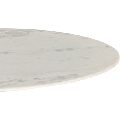 Lucy Round Dining Table by Four Hands in carbon wash, white marble and carbon wash. Made from solid marble, iron, engineered hardwood in a traditional style.