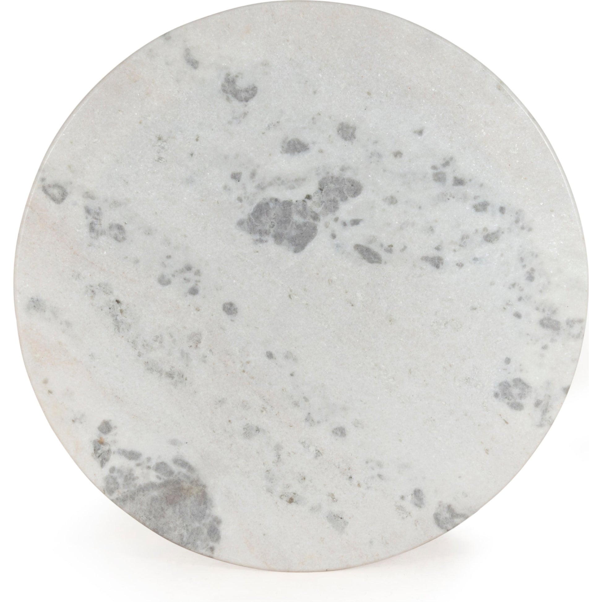 Lucy Round Dining Table by Four Hands in carbon wash, white marble and carbon wash. Made from solid marble, iron, engineered hardwood in a traditional style.