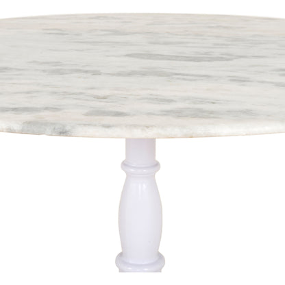 Lucy Round Dining Table by Four Hands in carbon wash, white marble and carbon wash. Made from solid marble, iron, engineered hardwood in a traditional style.