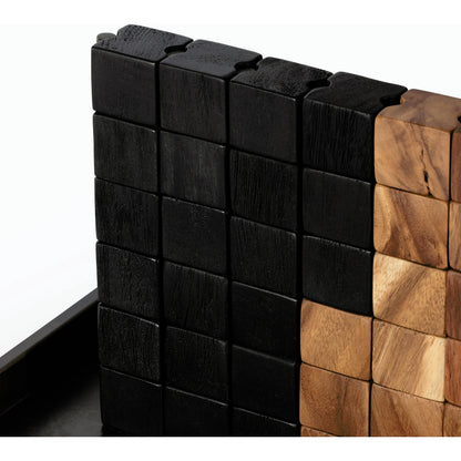 Four In a Row by Four Hands in aged grey, aged metal, natural guanacaste, carbonized black. Made from unique in a modern style.