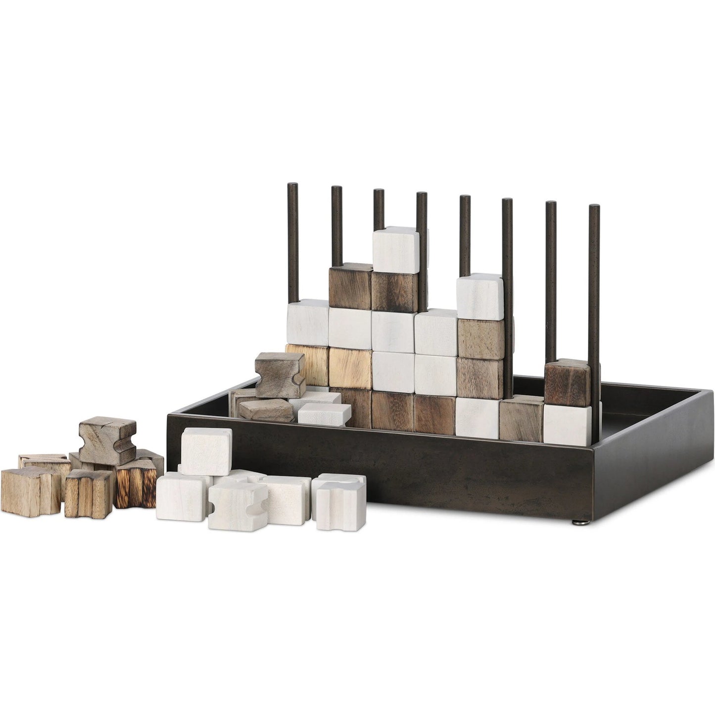 023 SI-2534976 | Additional Silo | Four In a Row by Four Hands in aged grey, aged metal, natural guanacaste, carbonized black. Made from unique in a modern style.