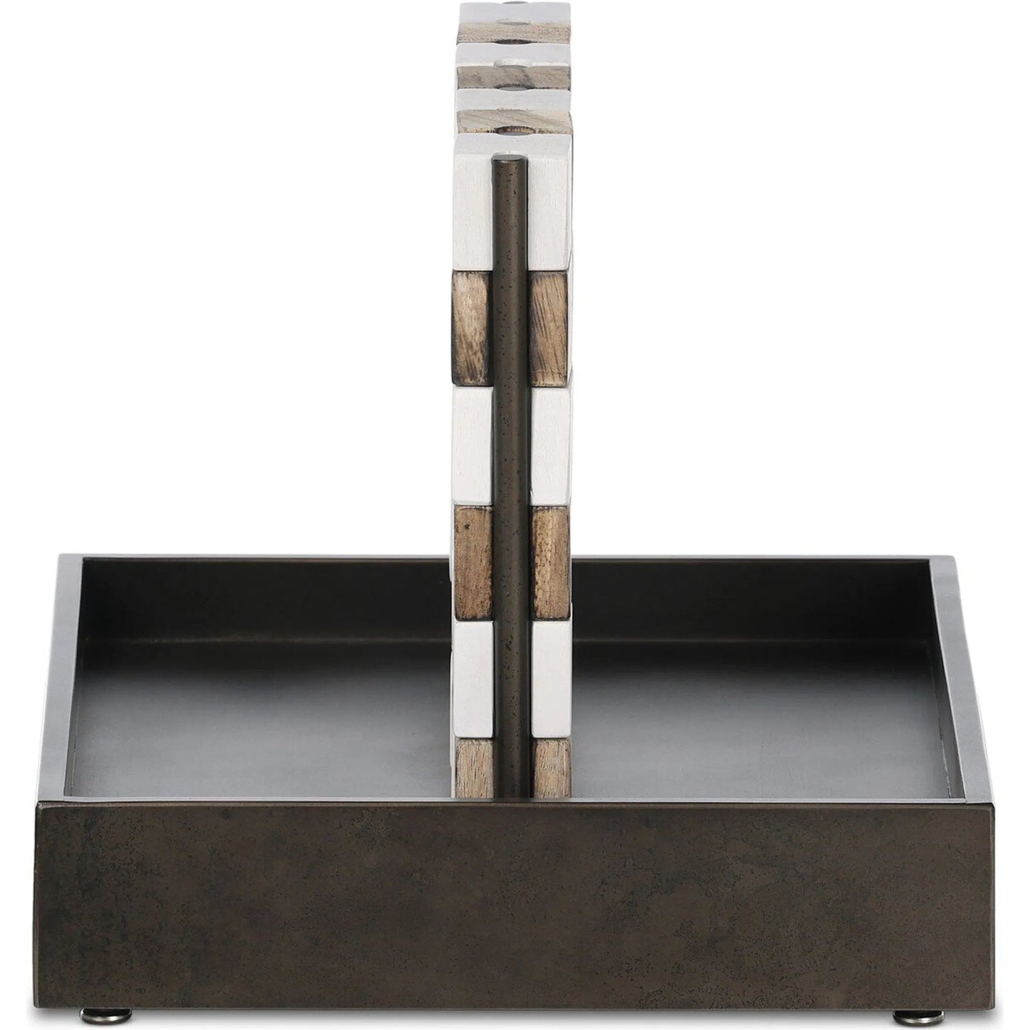 025 SI-2534976 | Additional Silo | Four In a Row by Four Hands in aged grey, aged metal, natural guanacaste, carbonized black. Made from unique in a modern style.