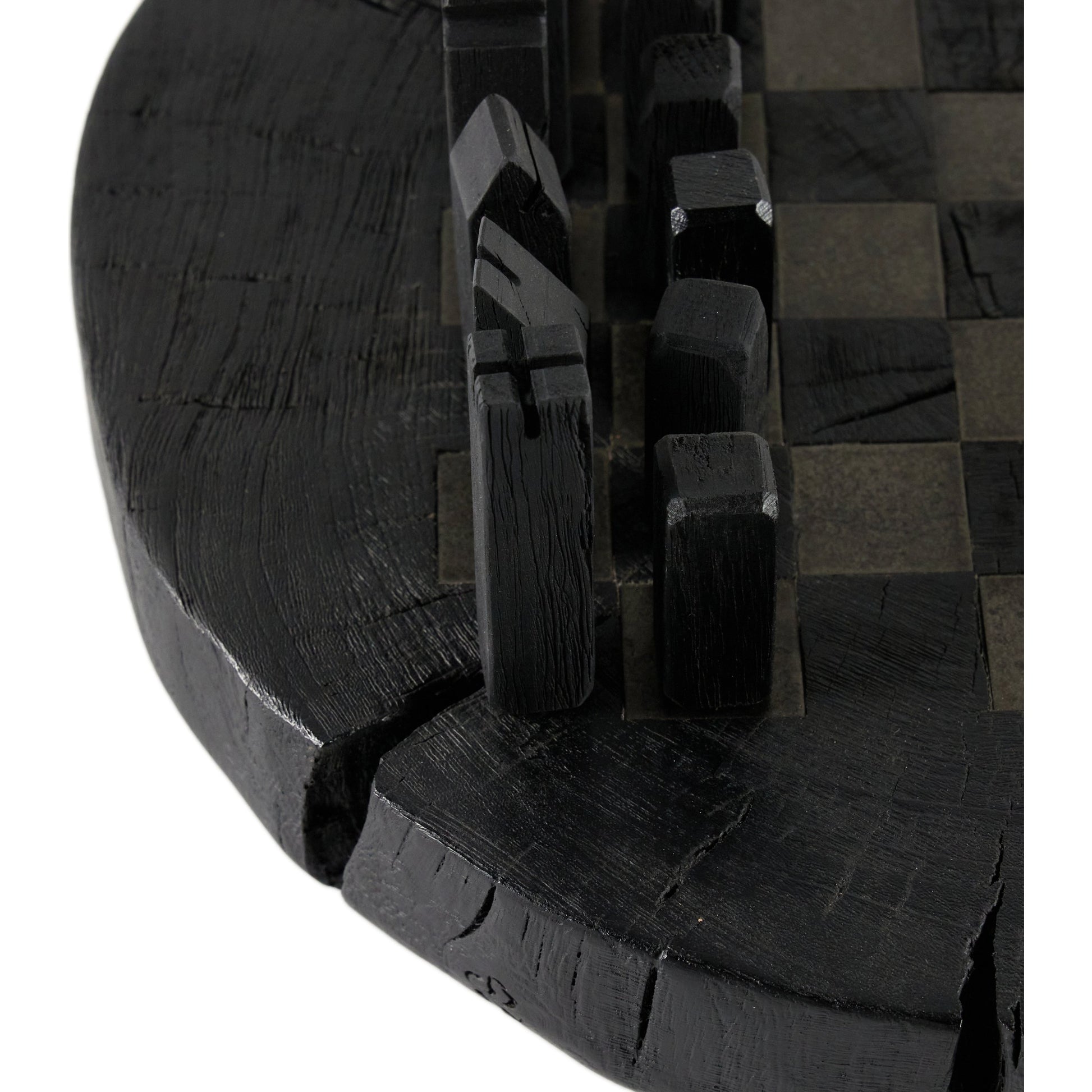 Modern Chess Set by Four Hands in ivory. Made from solid mixed reclaimed wood, iron in a modern style.