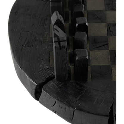 Modern Chess Set by Four Hands in ivory. Made from solid mixed reclaimed wood, iron in a modern style.