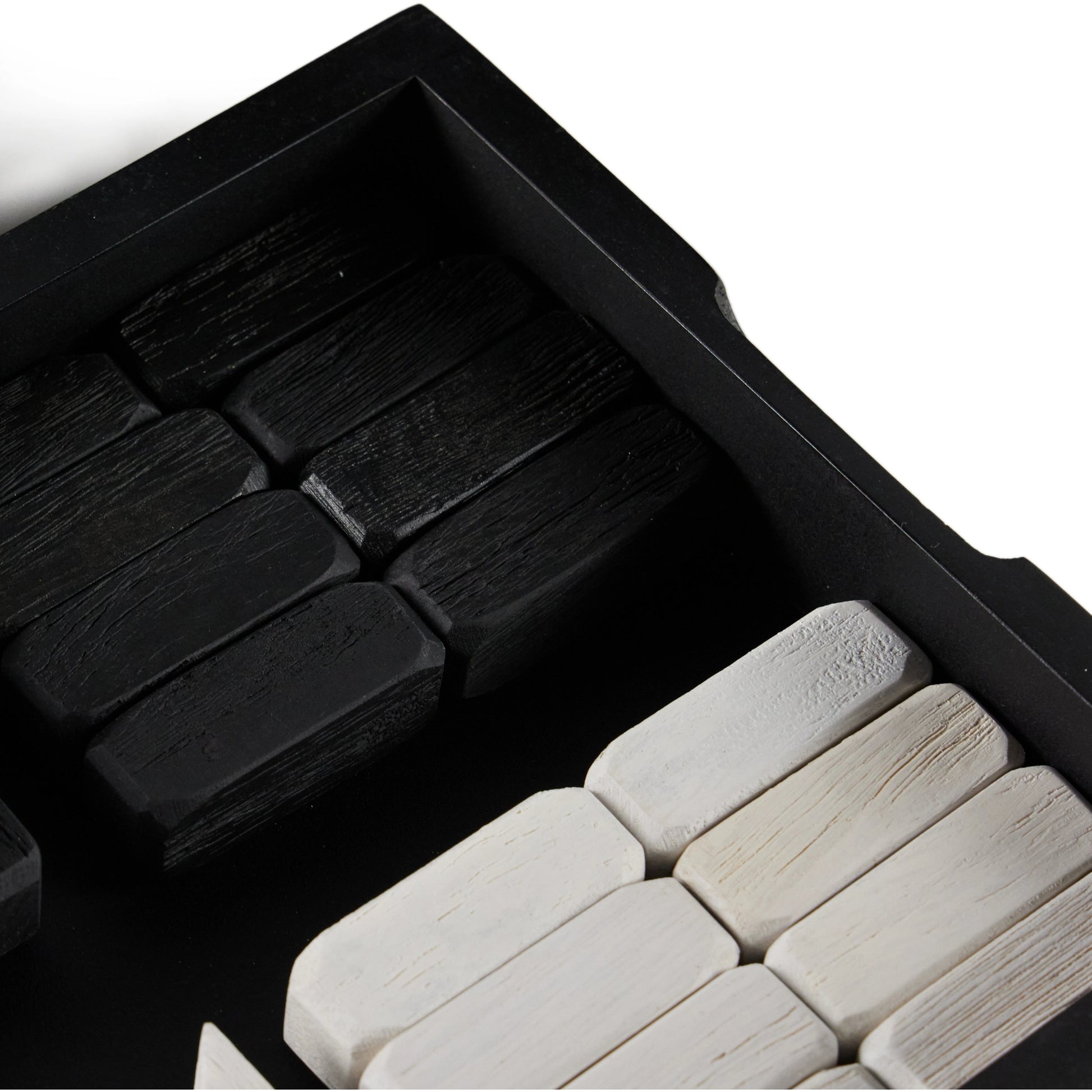 Modern Chess Set by Four Hands in ivory. Made from solid mixed reclaimed wood, iron in a modern style.