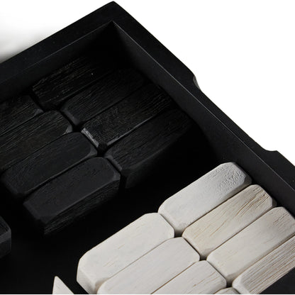 Modern Chess Set by Four Hands in ivory. Made from solid mixed reclaimed wood, iron in a modern style.