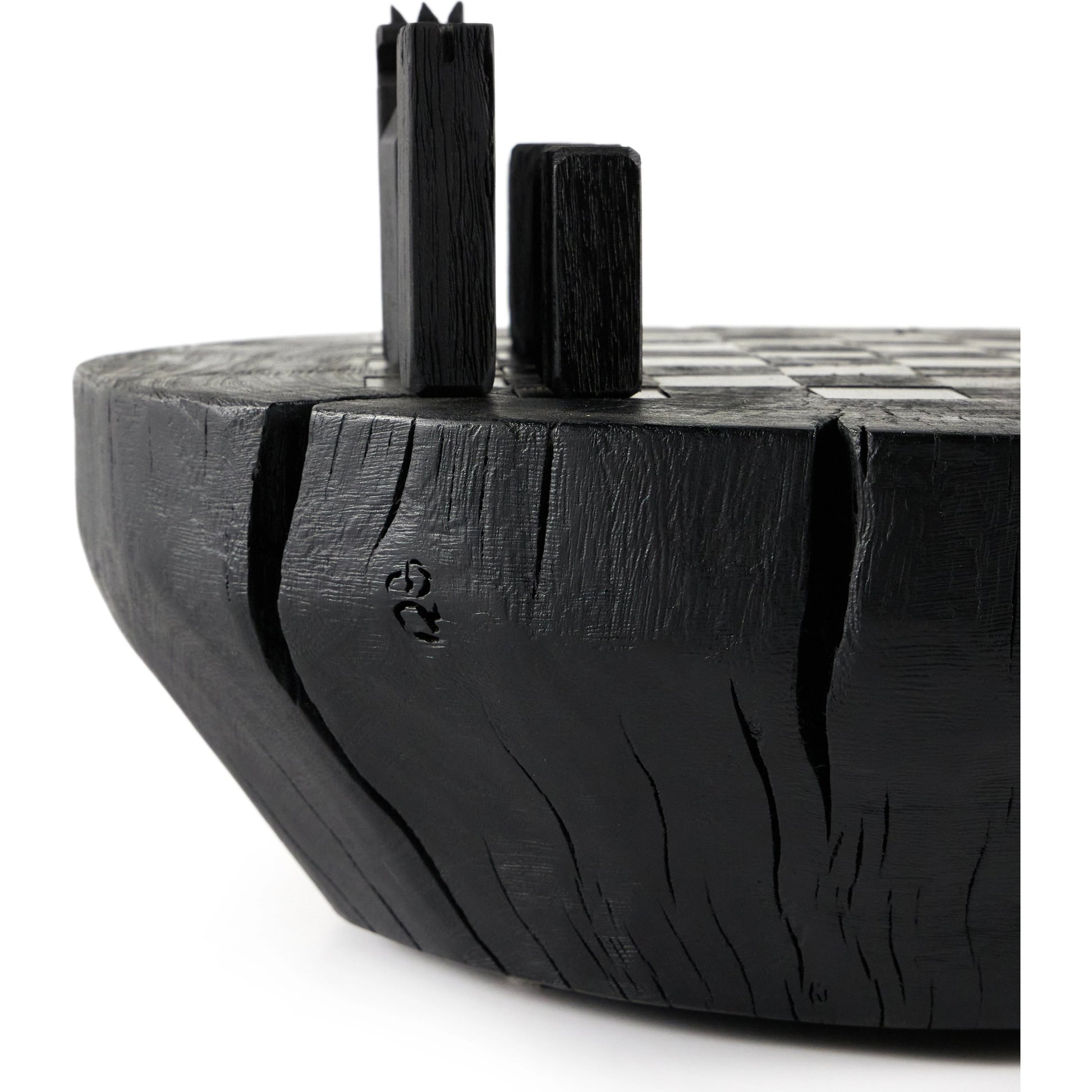 Modern Chess Set by Four Hands in ivory. Made from solid mixed reclaimed wood, iron in a modern style.