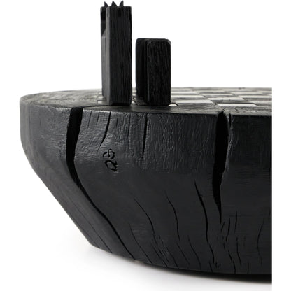Modern Chess Set by Four Hands in ivory. Made from solid mixed reclaimed wood, iron in a modern style.
