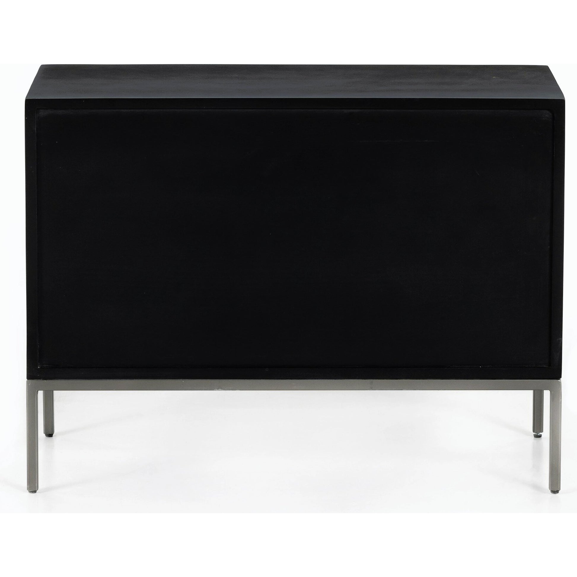Trey Large Nightstand by Four Hands. Made from solid poplar, top grain leather, iron in a modern style.