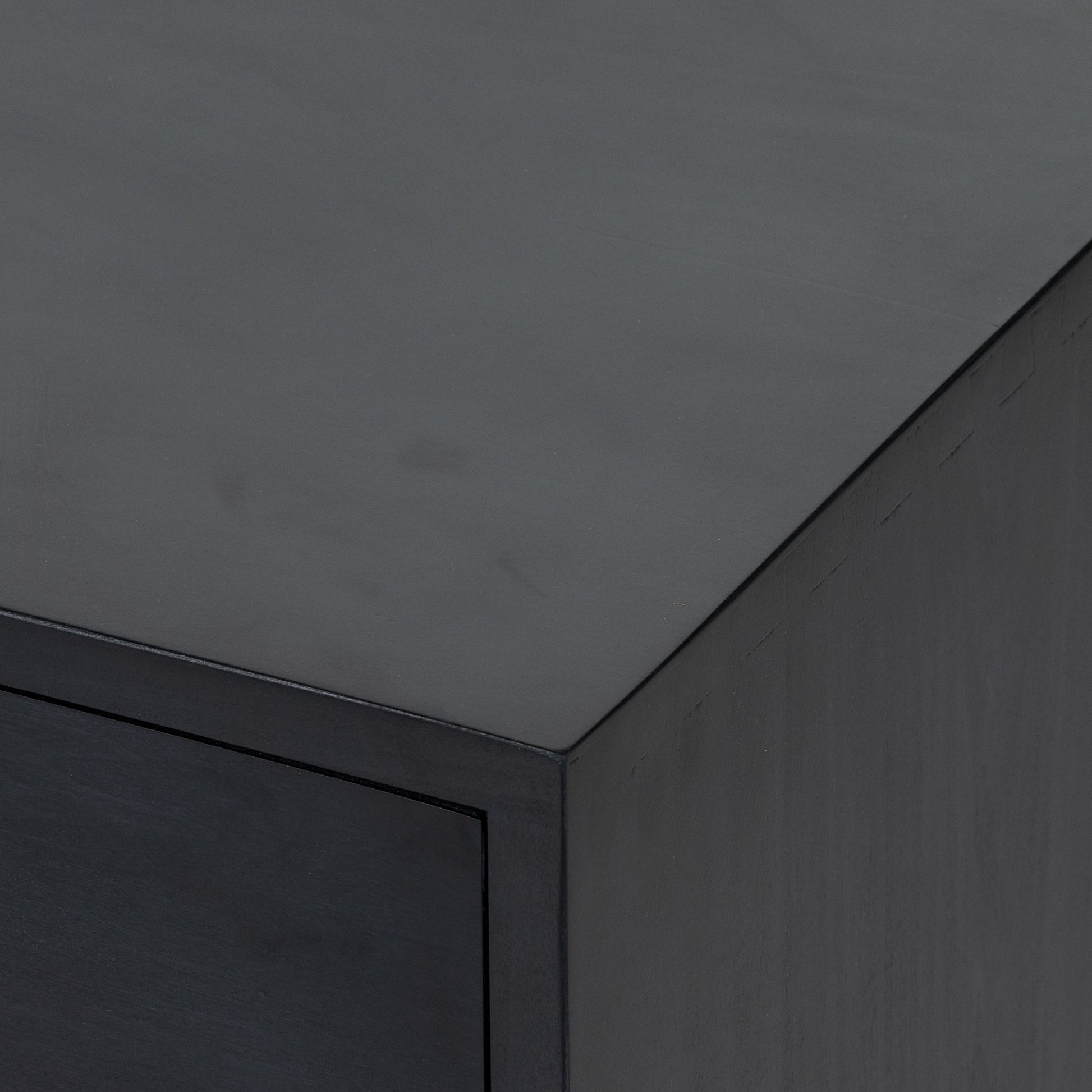 Trey Nightstand by Four Hands. Made from solid poplar, top grain leather, iron in a modern style.