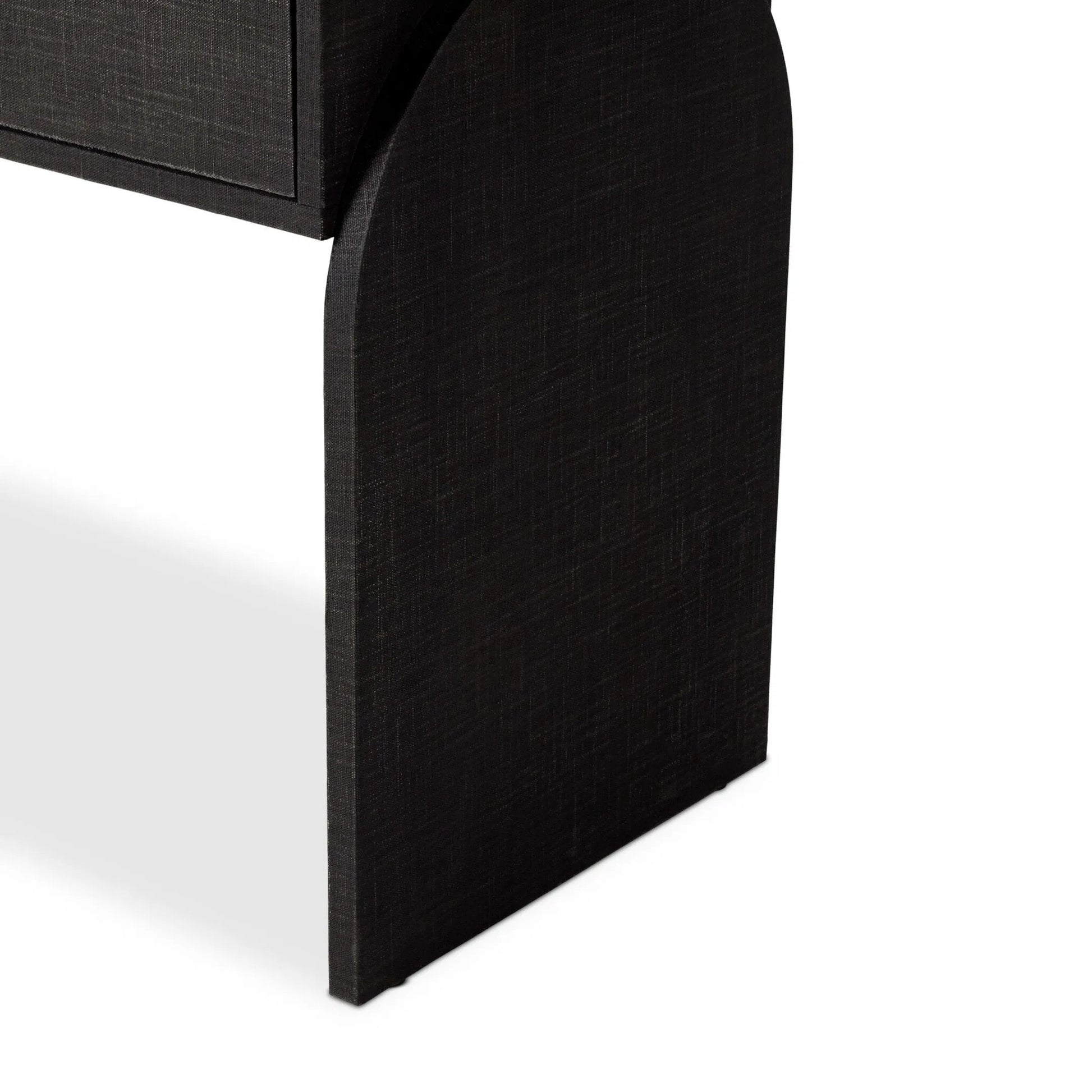 Cressida Console Table by Four Hands in light antique brass. Made from painted linen in a modern style.