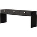 Cressida Console Table by Four Hands in light antique brass. Made from painted linen in a modern style.