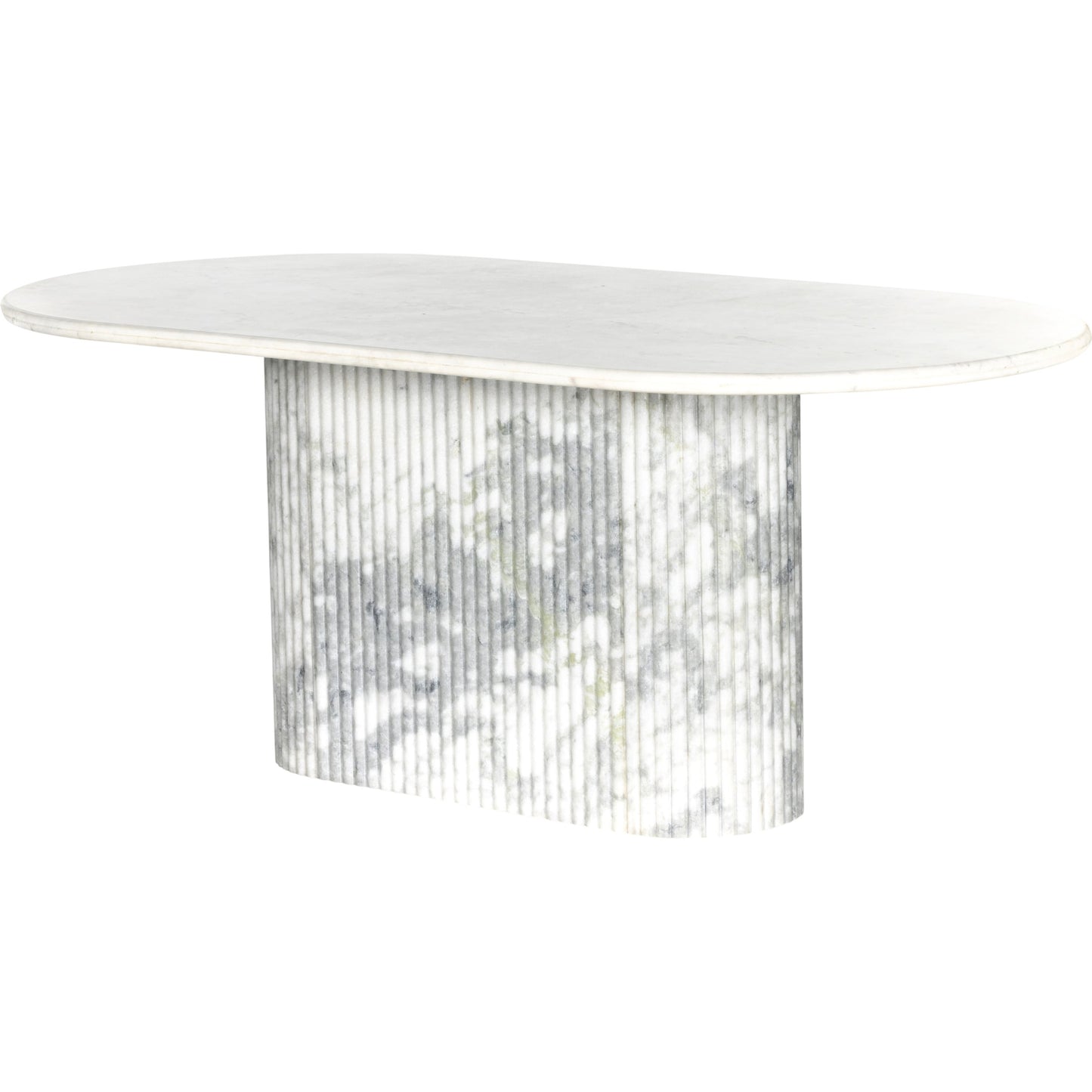 001 SI-1902003 | Primary Silo | Oranda Dining Table by Four Hands in polished white marble w/ sealant, white scalloped marble. Made from solid marble in a modern style.