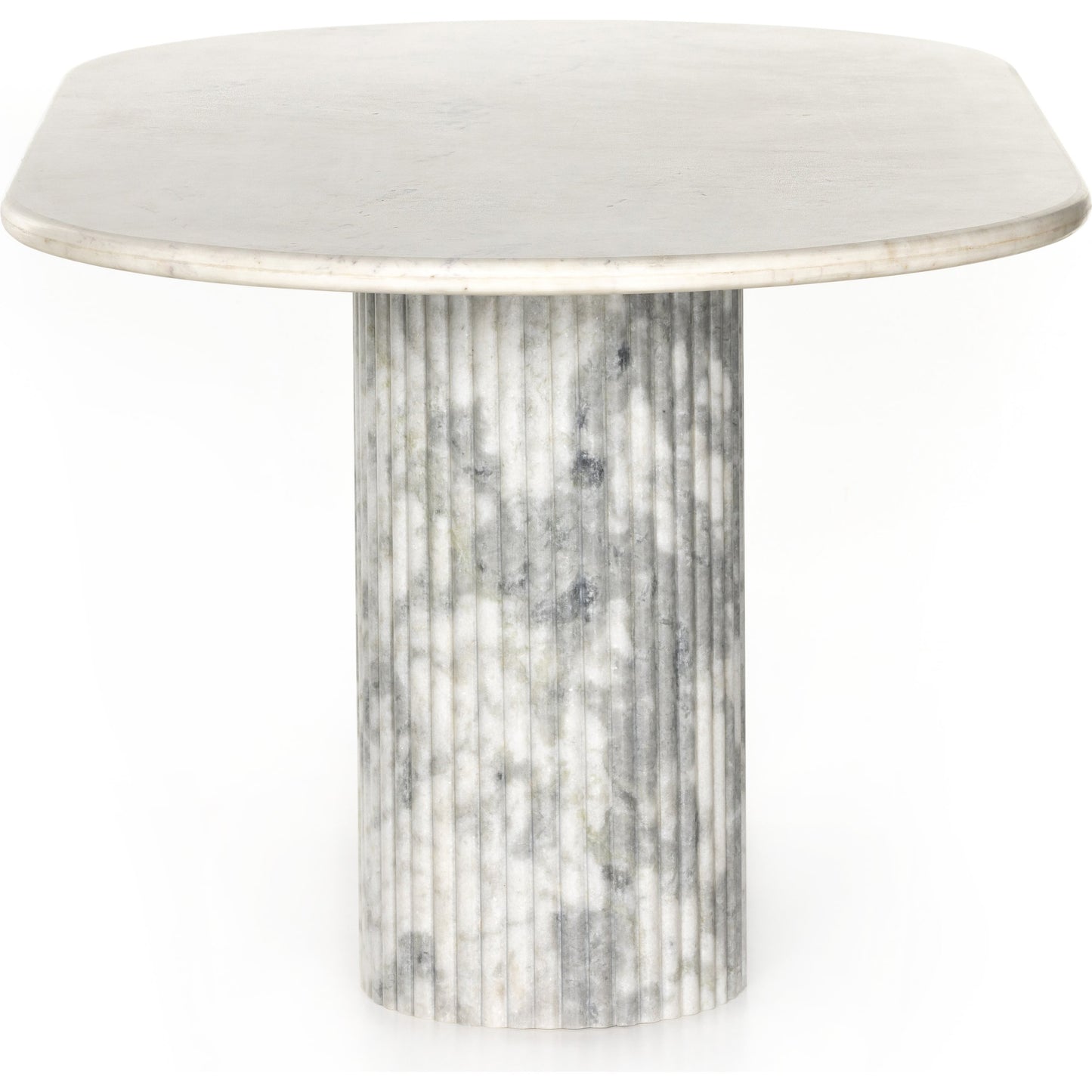 004 SI-1902003 | Additional Silo | Oranda Dining Table by Four Hands in white scalloped marble, polished white marble w, sealant and white scalloped marble, polished white marble. Made from solid marble in a modern style.