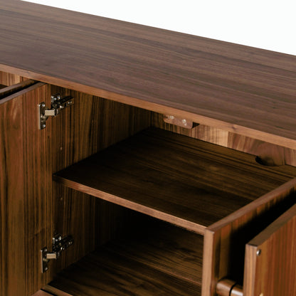 Arturo Sideboard by Four Hands in natural walnut. Made from walnut veneer, solid walnut in a modern style.