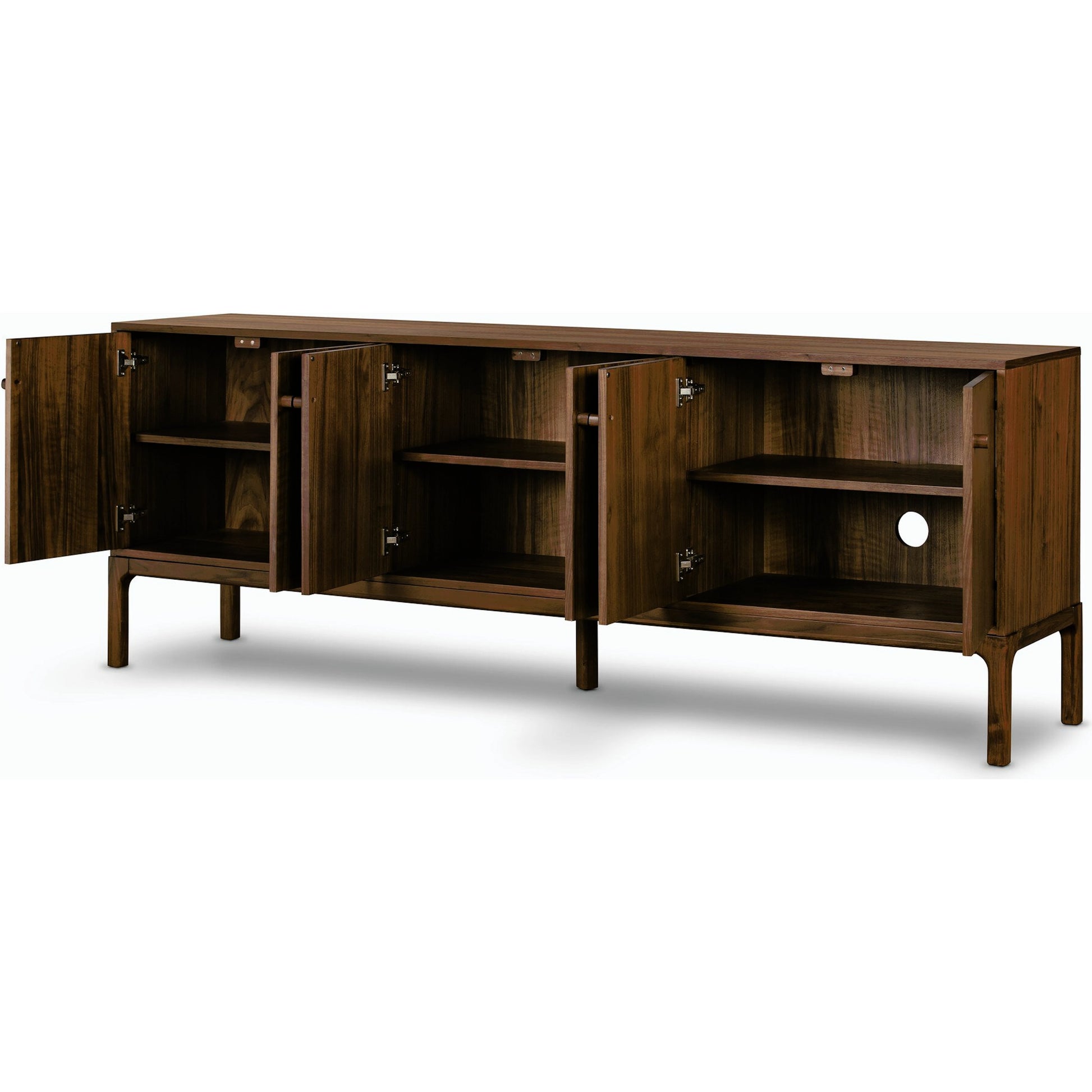Arturo Sideboard by Four Hands in natural walnut. Made from walnut veneer, solid walnut in a modern style.