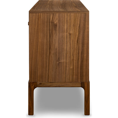 Arturo Sideboard by Four Hands in natural walnut. Made from walnut veneer, solid walnut in a modern style.