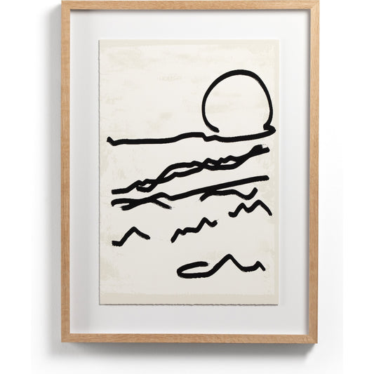 Mountain High I by Coup d’Esprit by Four Hands. Made from vertical grain 2.5 white oak, textured fine art paper in a modern style.