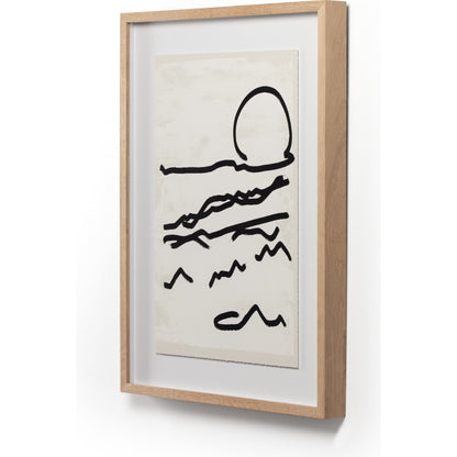 Mountain High I by Coup d’Esprit by Four Hands. Made from vertical grain 2.5 white oak, textured fine art paper in a modern style.