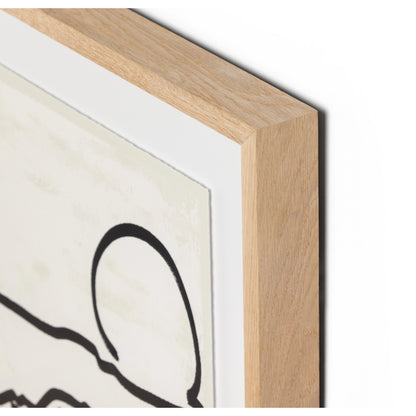 Mountain High I by Coup d’Esprit by Four Hands. Made from vertical grain 2.5 white oak, textured fine art paper in a modern style.