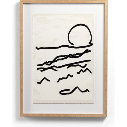 Mountain High I by Coup d’Esprit by Four Hands. Made from vertical grain 2.5 white oak, textured fine art paper in a modern style.